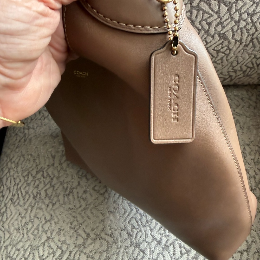 Coach  Brooklyn 28 Leather Bag - Stone - Picture 3 of 10
